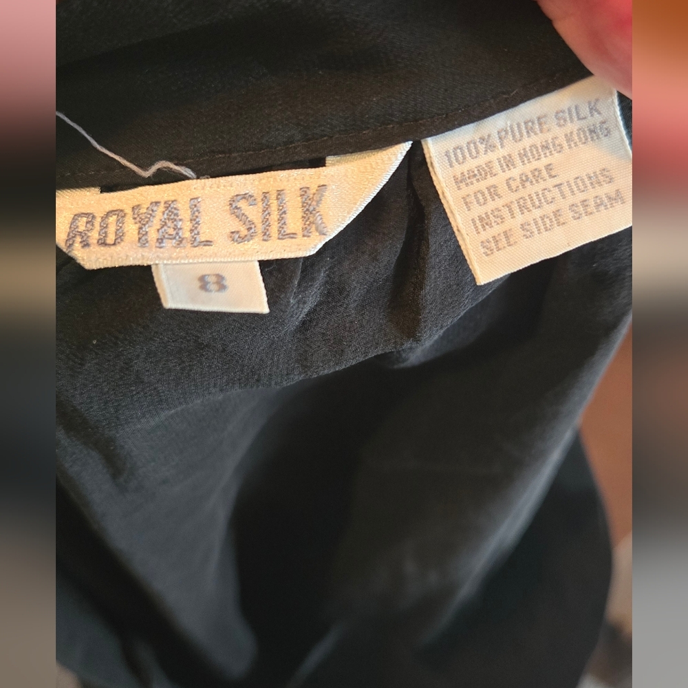Royal Silk Elegant Black Women's Wrap 109% Silk Skirt Sz8 - Picture 4 of 5